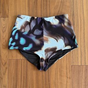 AFRM Multicolor Abstract High-Waisted Shorts